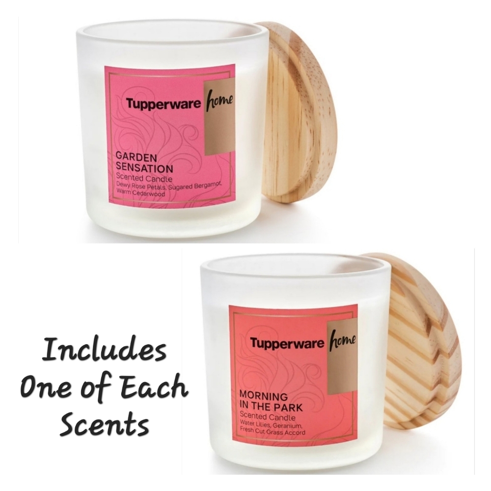 🕯NWT‼️ Tupperware brand Garden Sensation & Morning in the Park Candles
